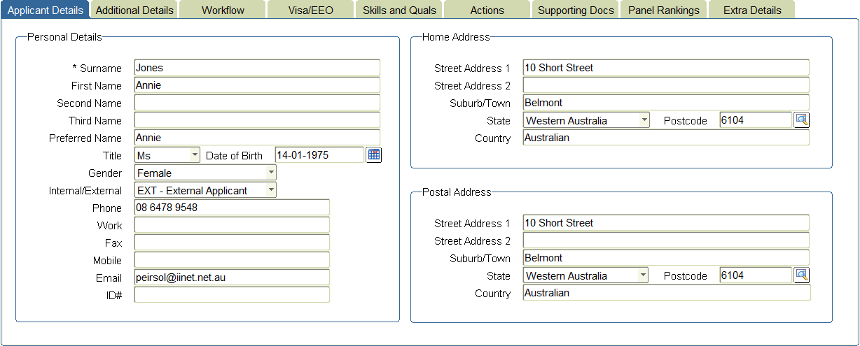 FC796 Applicant Details